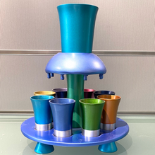 Load image into Gallery viewer, Emanuel Liquor Set - Blue with Multi-coloured Cups
