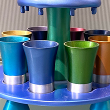 Load image into Gallery viewer, Emanuel Liquor Set - Blue with Multi-coloured Cups
