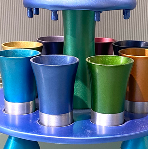 Emanuel Liquor Set - Blue with Multi-coloured Cups