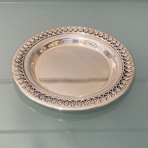 HAZORFIM Sterling Silver Kiddush Cup Plate - Design 1